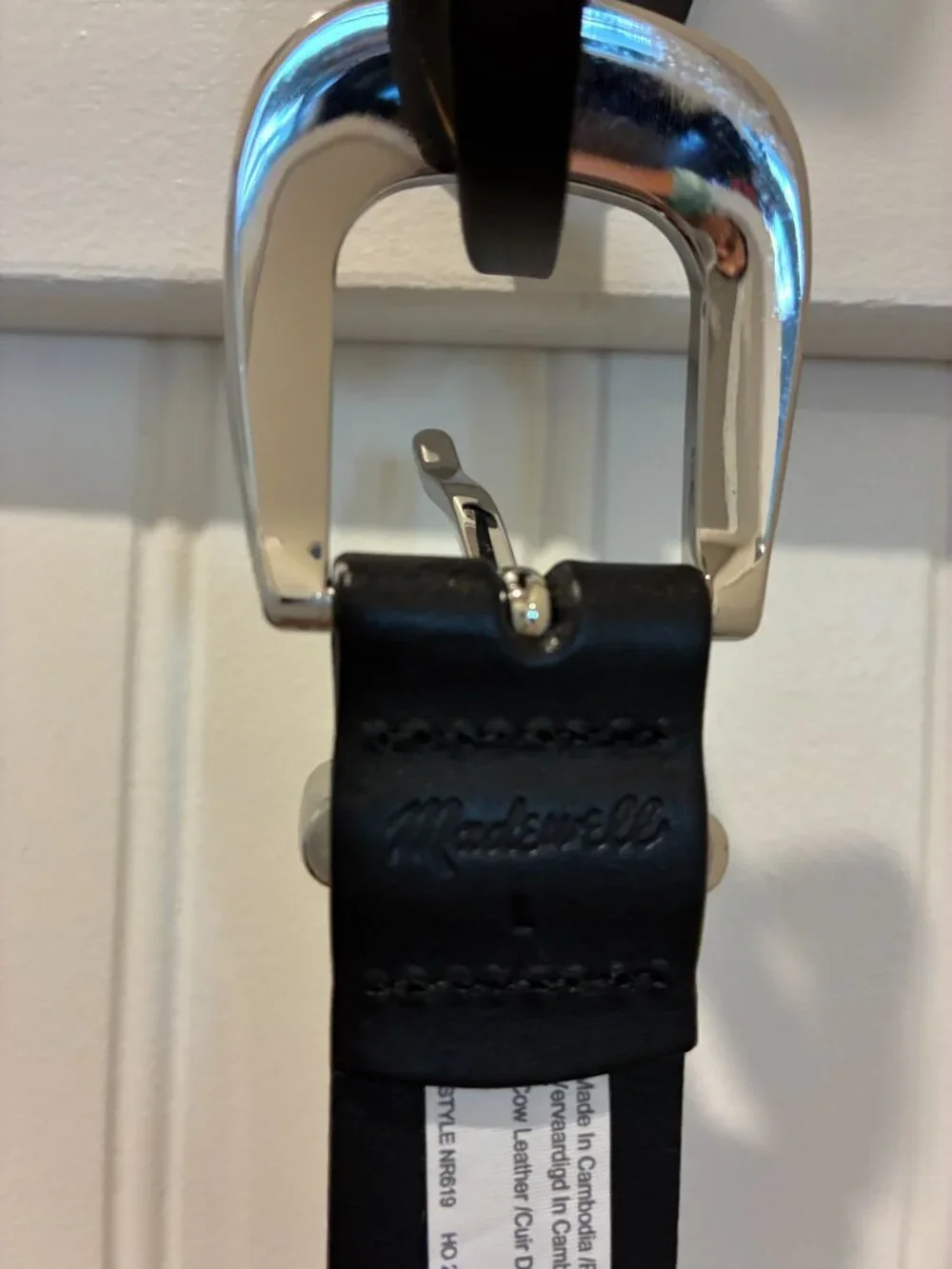 Madewell Studded Western Belt in Leather True Black Size: Large